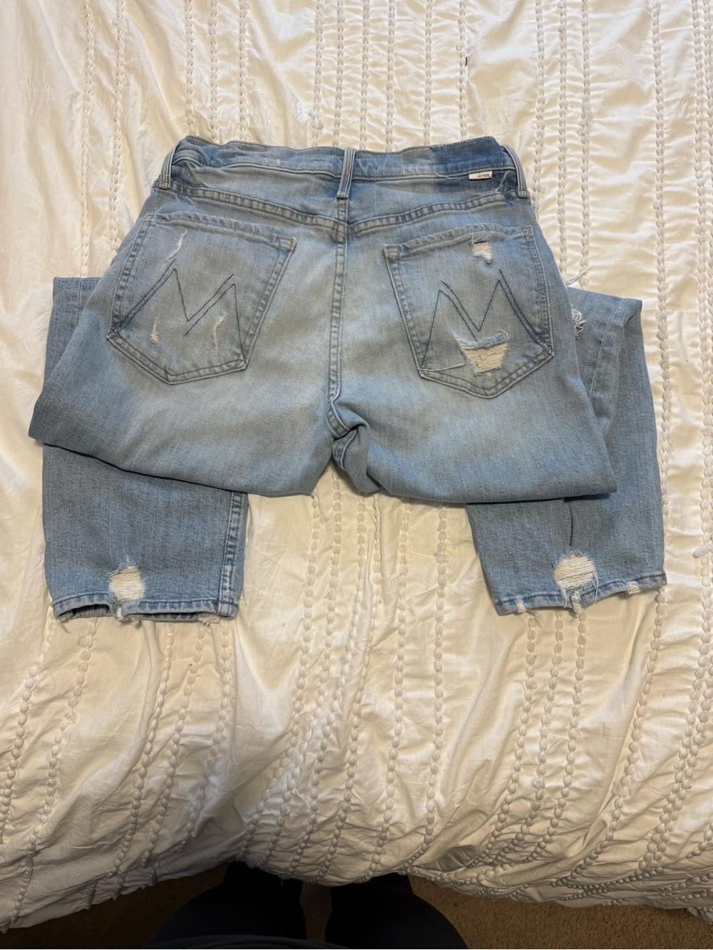MOTHER The Tomcat Jeans The Confession Distressed Straight Leg Sz 30 (US 8) - Picture 9 of 9